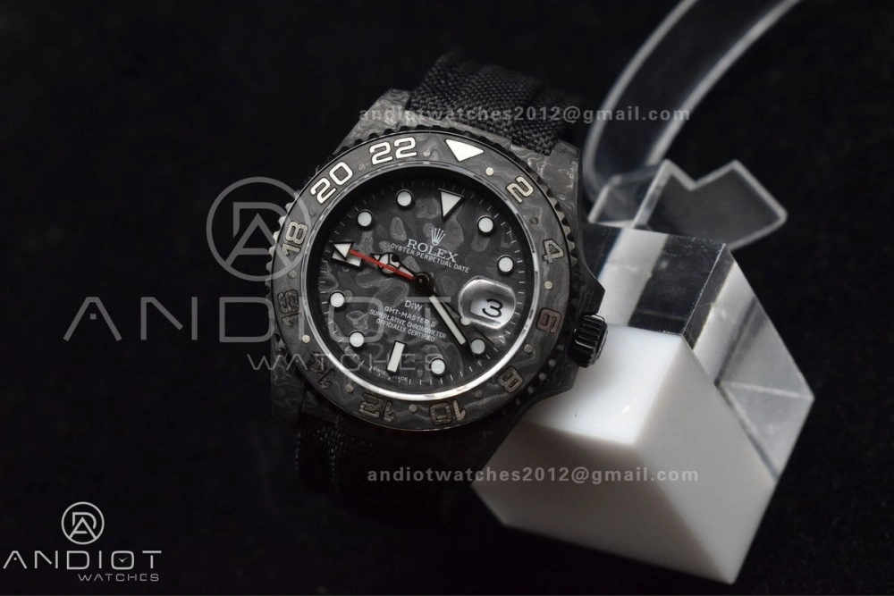 GMT DIW Carbon OMF Best Edition All Black Black Dial on Black Nylon Strap SA3186 CHS Practical 423