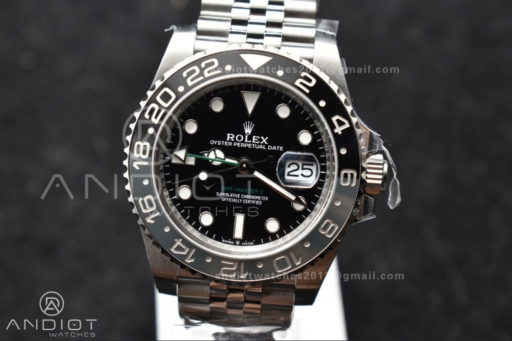 SoftTouch GMT-Master II 126710 GRNR Black Gray Ceramic 904L Steel Clean 1:1 Best Edition on Jubilee Strap DD 878