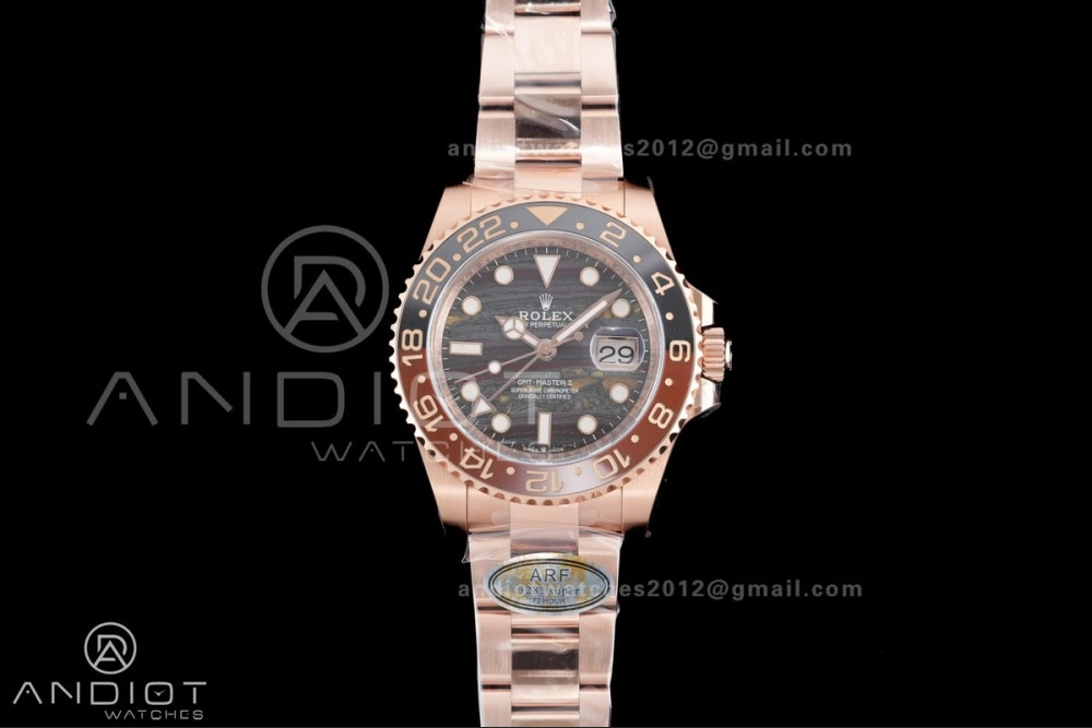 GMT Master II 126715 CHNR ARF Best Edition Tiger Iron Dial on RG Oyster Bracelet Sh Durable 861