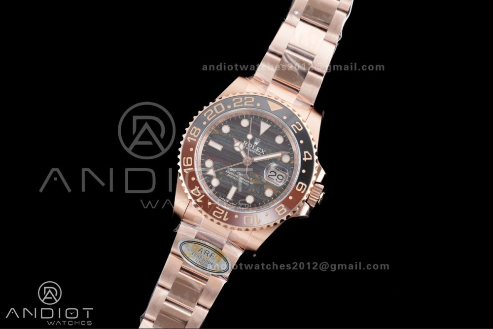 GMT Master II 126715 CHNR ARF Best Edition Tiger Iron Dial on RG Oyster Bracelet Sh Durable 861