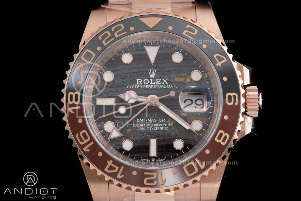GMT Master II 126715 CHNR ARF Best Edition Tiger Iron Dial on RG Oyster Bracelet Sh Durable 861