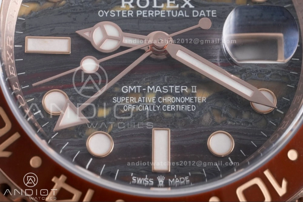 GMT Master II 126715 CHNR ARF Best Edition Tiger Iron Dial on RG Oyster Bracelet Sh Durable 861