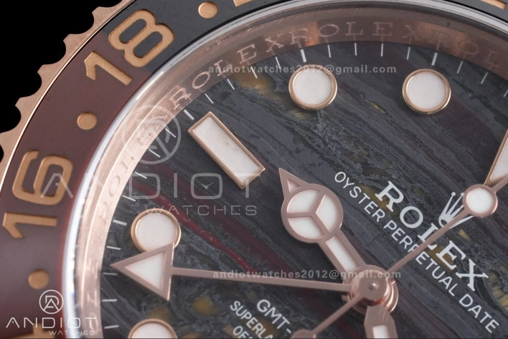 GMT Master II 126715 CHNR ARF Best Edition Tiger Iron Dial on RG Oyster Bracelet Sh Durable 861
