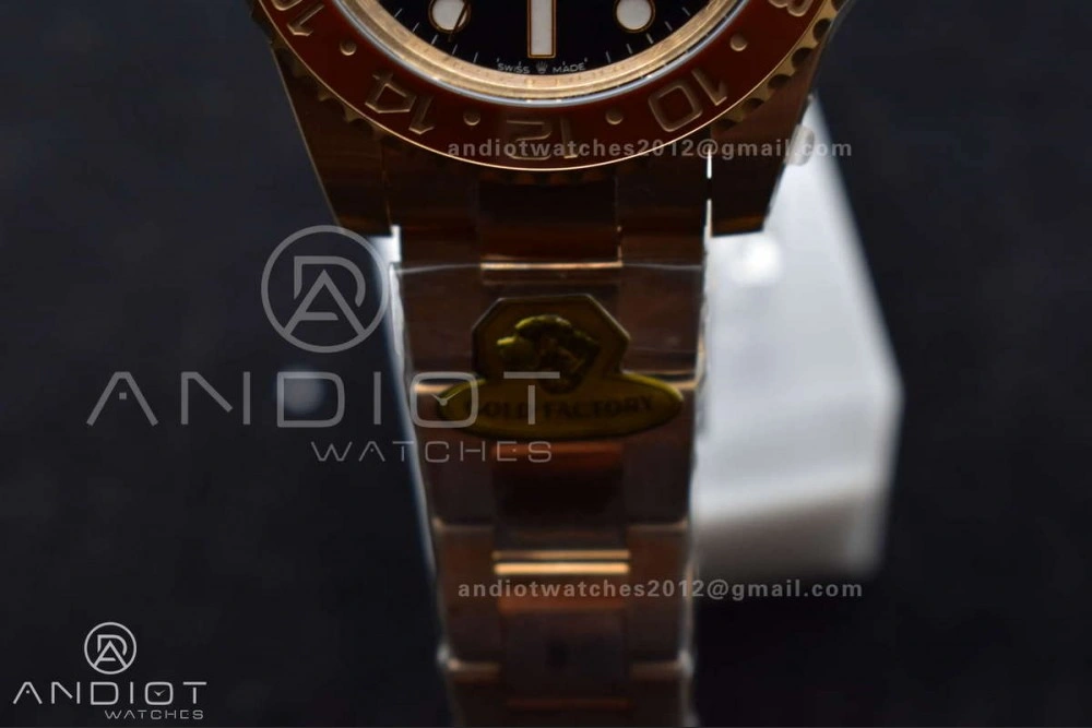 WellDesigned GMT Master II 126715 CHNR Gain Weight Gold Factory 1:1 Best Edition Black Dial on RG Bracelet VR3285 CHS 860