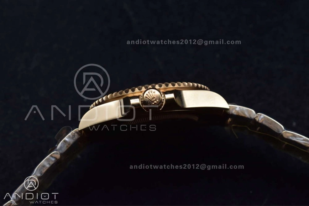 WellDesigned GMT Master II 126715 CHNR Gain Weight Gold Factory 1:1 Best Edition Black Dial on RG Bracelet VR3285 CHS 860