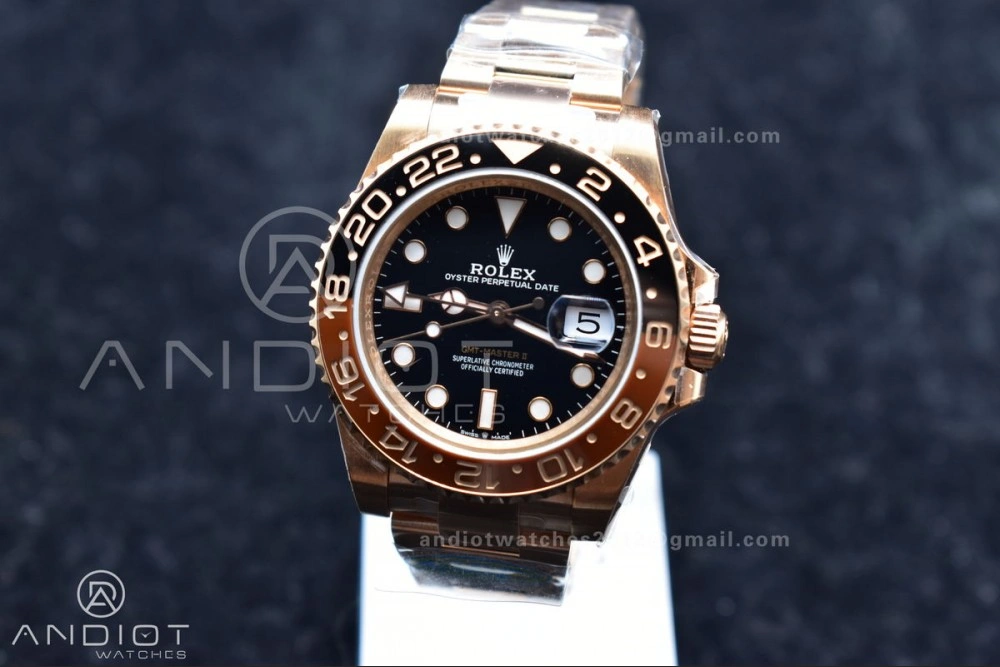 Popular GMT-Master II 126715CHNR Black Red Ceramic Clean Factory Best Edition on SS RG Bracelet DD3285 CHS 882