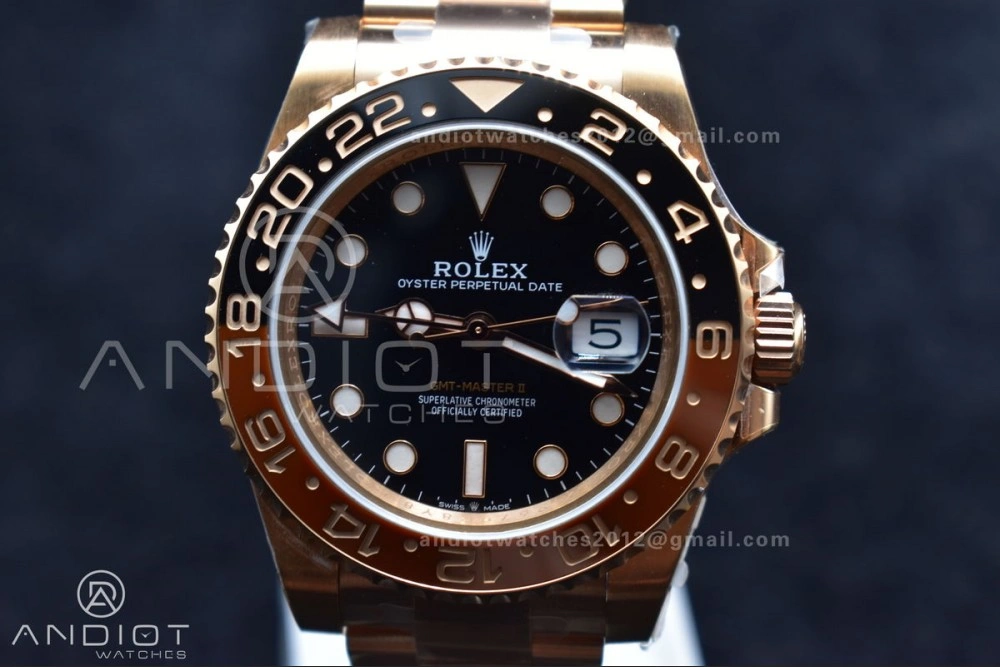 Popular GMT-Master II 126715CHNR Black Red Ceramic Clean Factory Best Edition on SS RG Bracelet DD3285 CHS 882