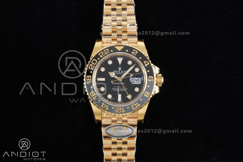 Classic GMT Master II 126718 GRNR ARF Best Edition Black Dial on YG Jubilee Bracelet New SH3285 V 925