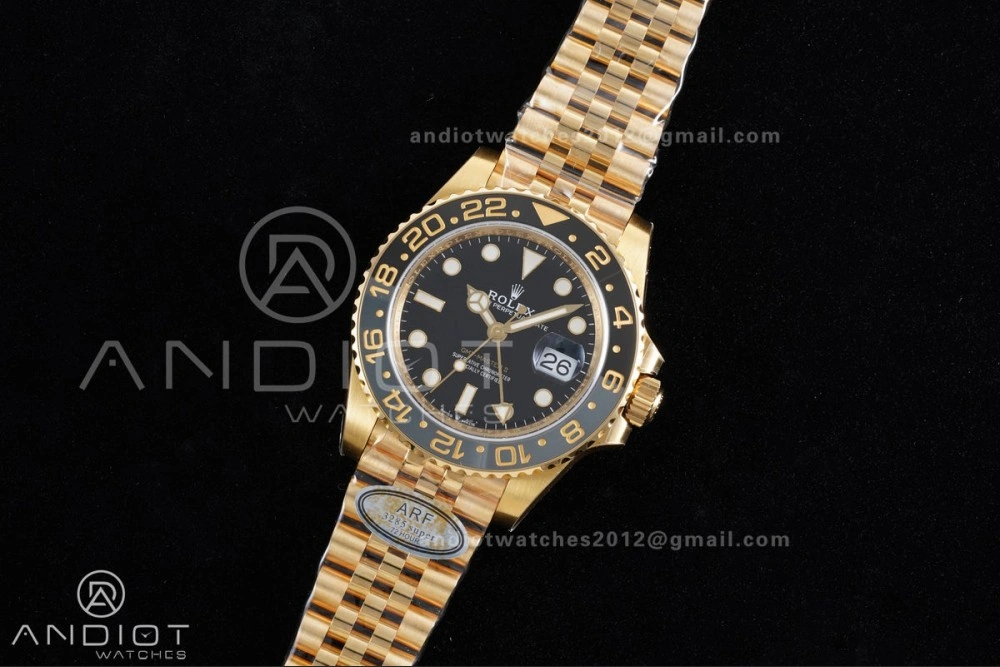 Classic GMT Master II 126718 GRNR ARF Best Edition Black Dial on YG Jubilee Bracelet New SH3285 V 925