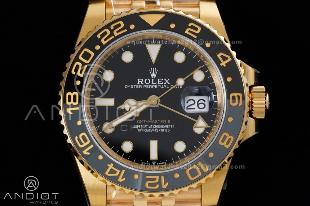 Classic GMT Master II 126718 GRNR ARF Best Edition Black Dial on YG Jubilee Bracelet New SH3285 V 925