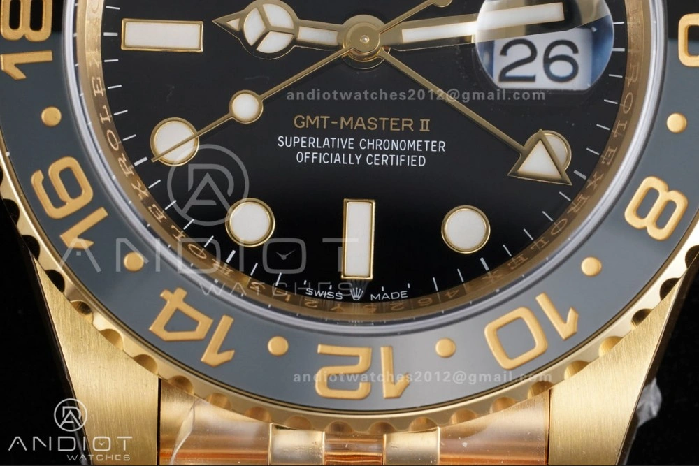 Classic GMT Master II 126718 GRNR ARF Best Edition Black Dial on YG Jubilee Bracelet New SH3285 V 925