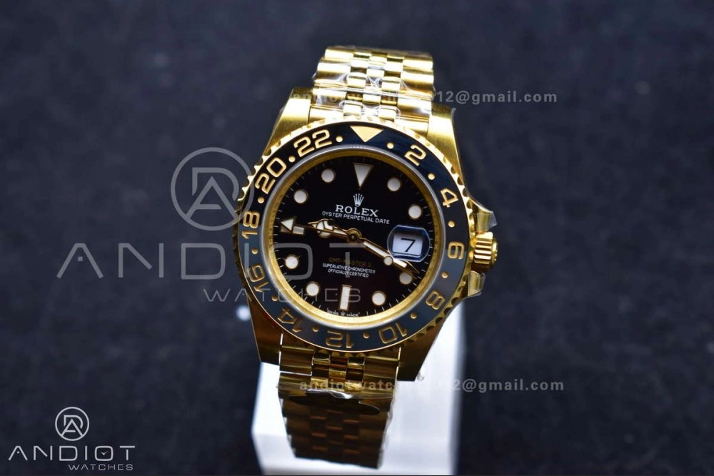 NewStyle GMT Master II 126718 GRNR Gain Weight Gold Factory 1:1 Best Edition Black Dial on YG Jubilee Bracelet VR3285 CHS 927