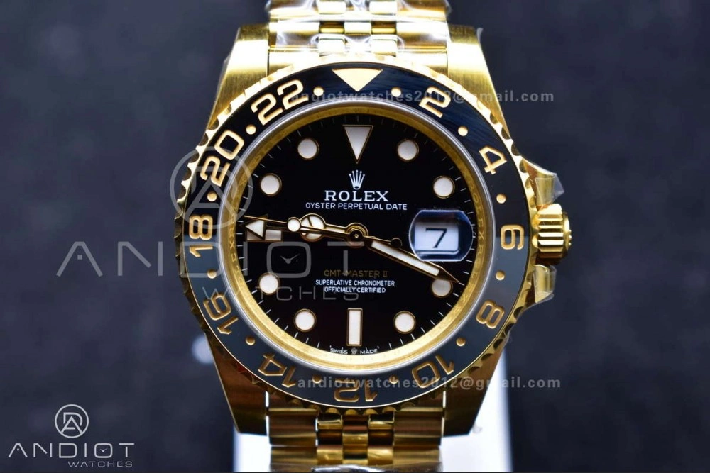 NewStyle GMT Master II 126718 GRNR Gain Weight Gold Factory 1:1 Best Edition Black Dial on YG Jubilee Bracelet VR3285 CHS 927