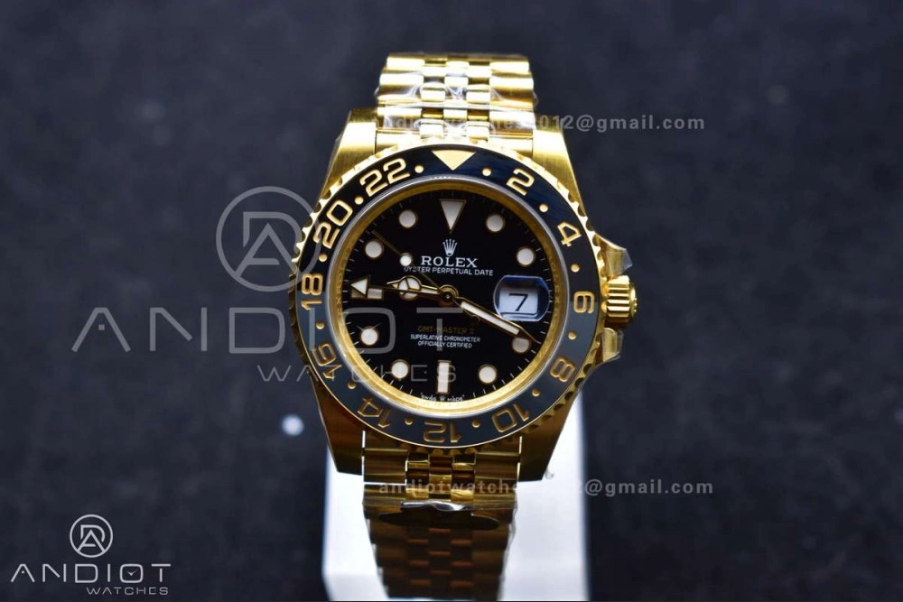 NewStyle GMT Master II 126718 GRNR Gain Weight Gold Factory 1:1 Best Edition Black Dial on YG Jubilee Bracelet VR3285 CHS 927