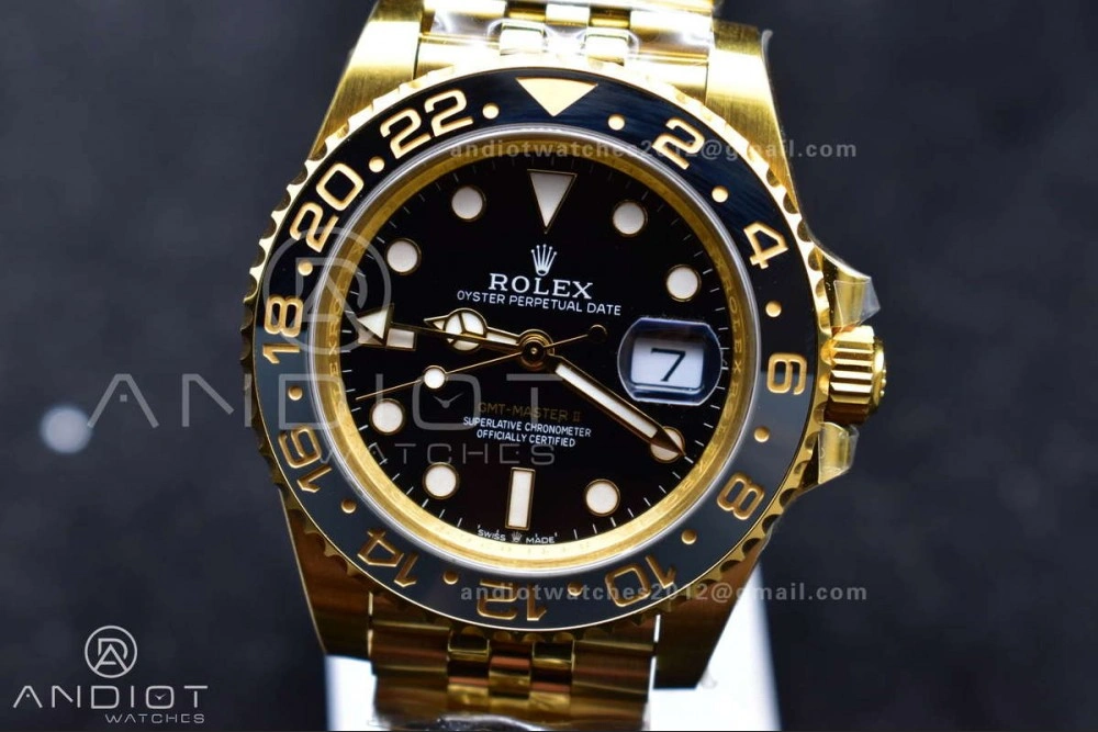 NewStyle GMT Master II 126718 GRNR Gain Weight Gold Factory 1:1 Best Edition Black Dial on YG Jubilee Bracelet VR3285 CHS 927