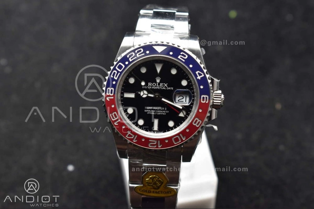 RelaxedFit GMT Master II 126719 BLRO Gain Weight Gold Factory 1:1 Best Edition Blue Dial on Oyster Bracelet VR3285 CHS 866