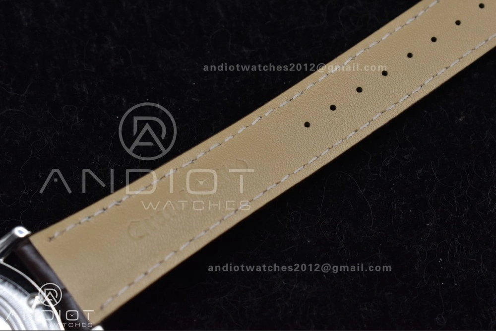Youthful Grand Seiko Elegance Automatic SS GSF 1:1 Best Edition Cream Dial on Brown Leather Strap NH 263