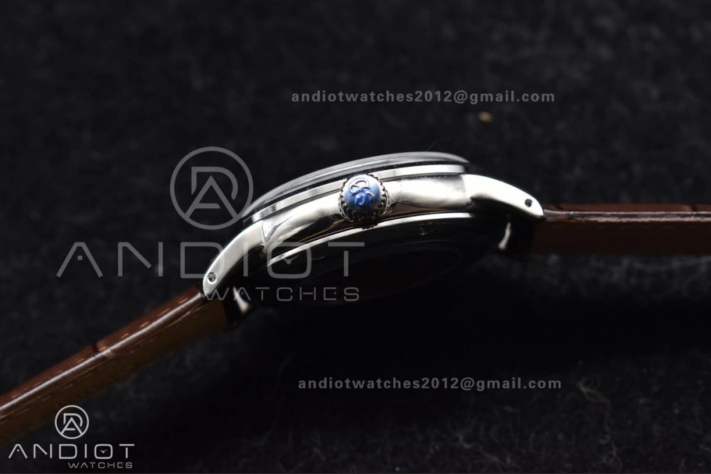 Youthful Grand Seiko Elegance Automatic SS GSF 1:1 Best Edition Cream Dial on Brown Leather Strap NH 263