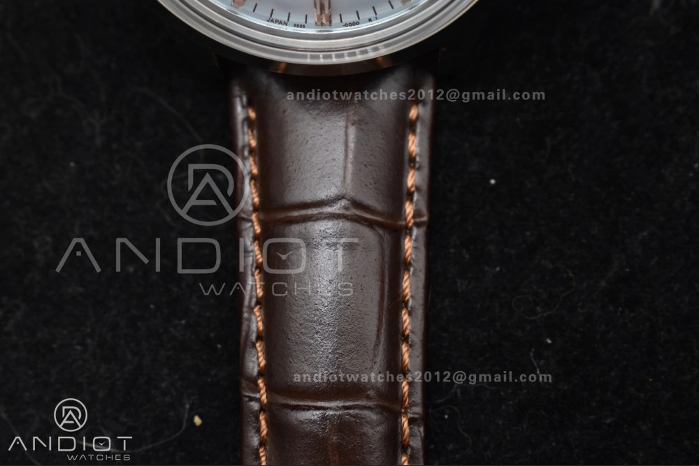 EasyMatch Grand Seiko Elegance GMT SS GSF 1:1 Best Edition Sky blue Dial on Brown Leather Strap NH 264