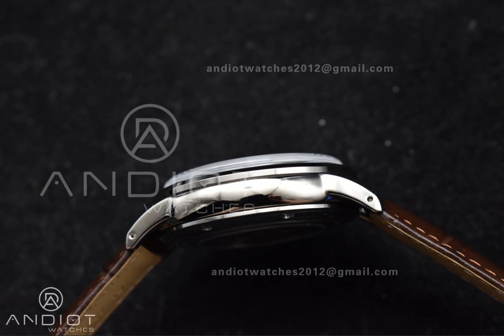 EasyMatch Grand Seiko Elegance GMT SS GSF 1:1 Best Edition Sky blue Dial on Brown Leather Strap NH 264