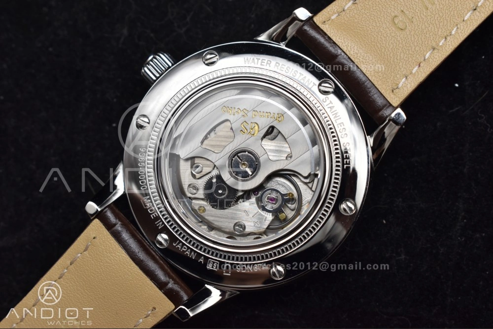 EasyMatch Grand Seiko Elegance GMT SS GSF 1:1 Best Edition Sky blue Dial on Brown Leather Strap NH 264