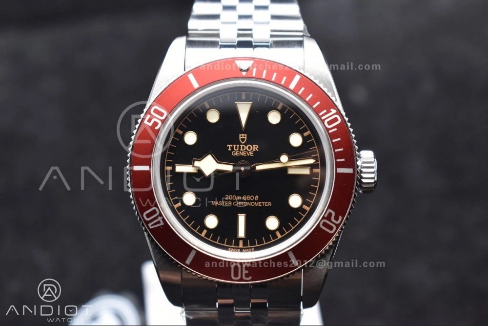 Breathable Heritage Black Bay Red Bezel ZF 1:1 Best Edition on SS Jubilee Bracelet A 1274