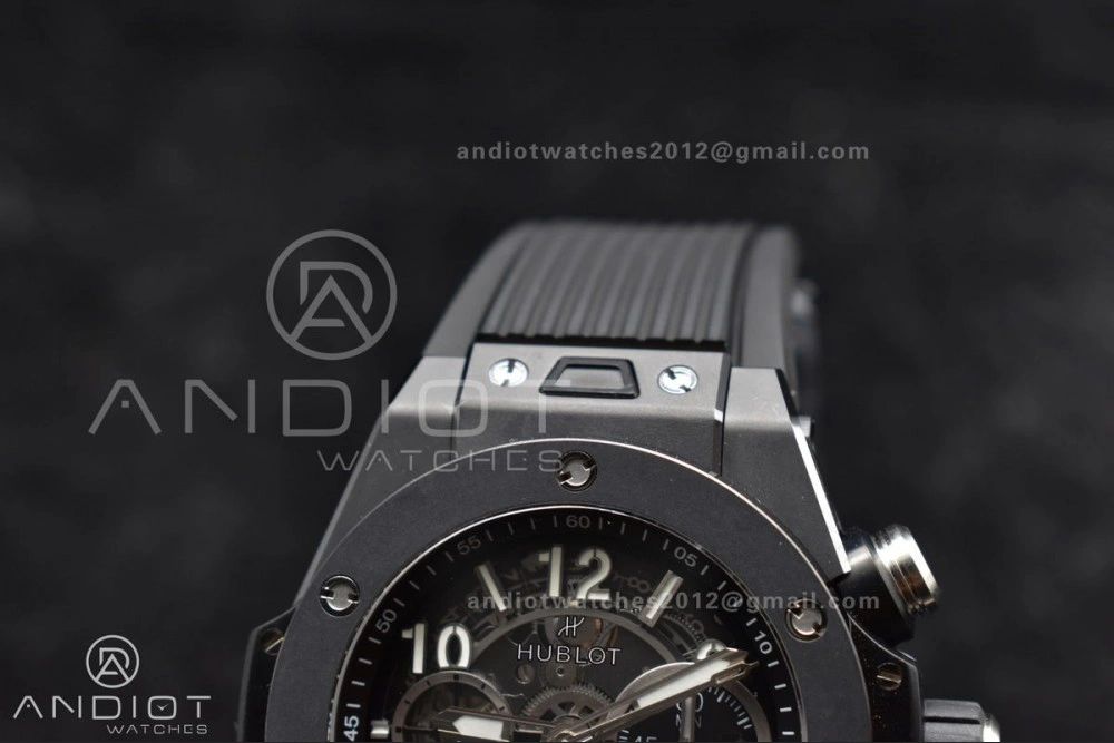 Hublot Big Bang Unico Full Black ZF 1:1 Best Edition Skeleton Dial on Black Rubber Strap A Bold 276