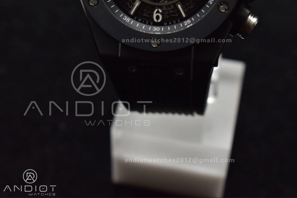 Hublot Big Bang Unico Full Black ZF 1:1 Best Edition Skeleton Dial on Black Rubber Strap A Bold 276