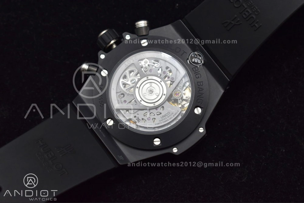 Hublot Big Bang Unico Full Black ZF 1:1 Best Edition Skeleton Dial on Black Rubber Strap A Bold 276