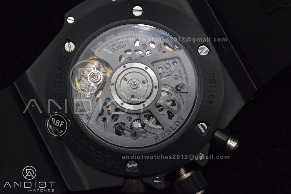 Hublot Big Bang Unico Full Black ZF 1:1 Best Edition Skeleton Dial on Black Rubber Strap A Bold 276