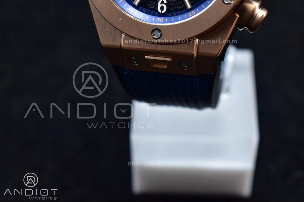 ModernLook Hublot Big Bang Unico RG ZF 1:1 Best Edition Blue Skeleton Dial on Blue Rubber Strap A 271