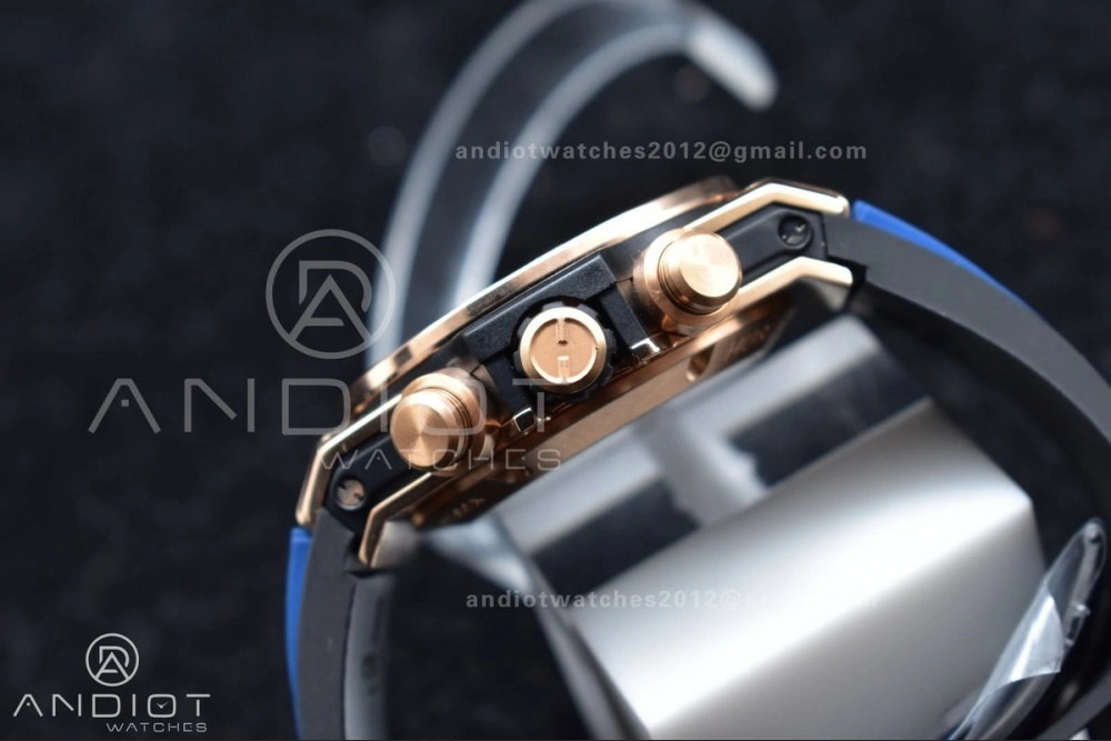 ModernLook Hublot Big Bang Unico RG ZF 1:1 Best Edition Blue Skeleton Dial on Blue Rubber Strap A 271