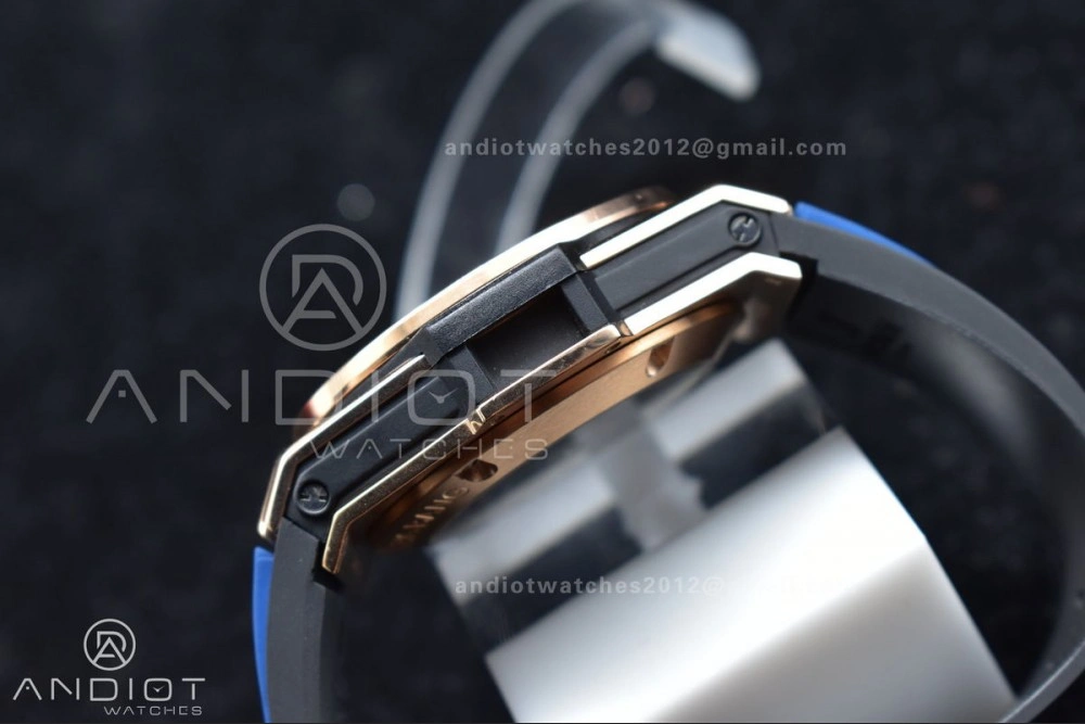 ModernLook Hublot Big Bang Unico RG ZF 1:1 Best Edition Blue Skeleton Dial on Blue Rubber Strap A 271