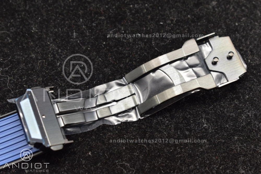 ModernLook Hublot Big Bang Unico RG ZF 1:1 Best Edition Blue Skeleton Dial on Blue Rubber Strap A 271