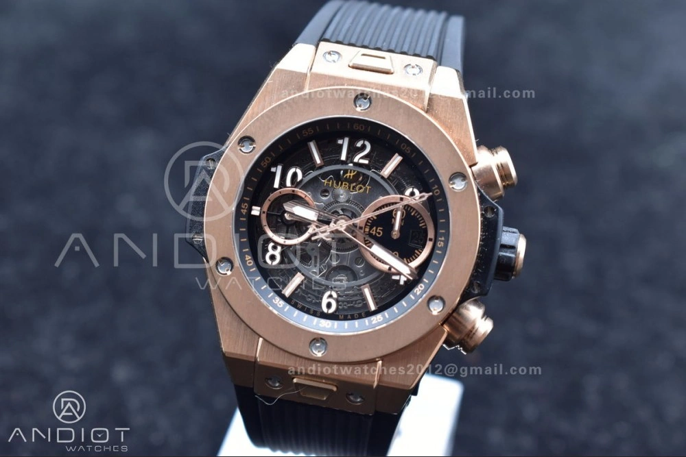 Packable Hublot Big Bang Unico RG ZF 1:1 Best Edition Skeleton Dial on Black Rubber Strap A 266
