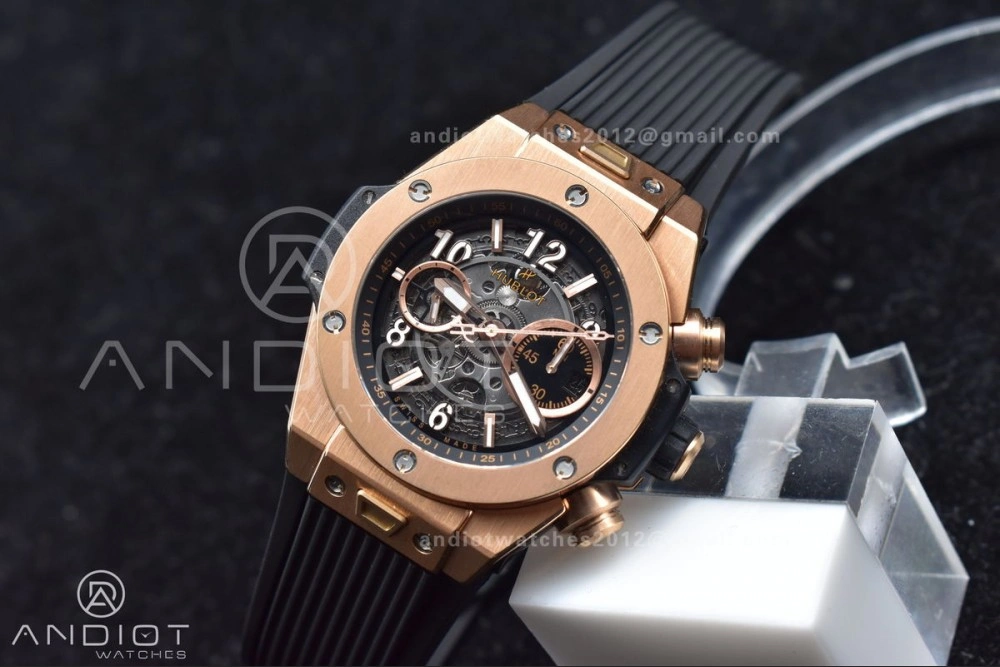 Packable Hublot Big Bang Unico RG ZF 1:1 Best Edition Skeleton Dial on Black Rubber Strap A 266