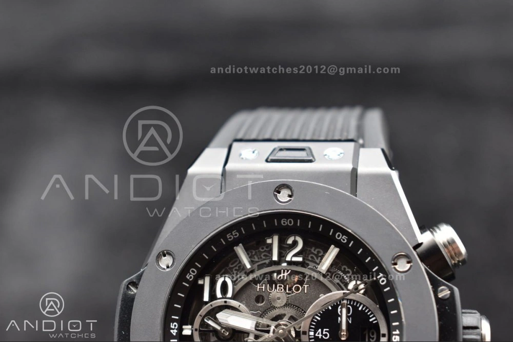 Hublot Big Bang Unico Titanium ZF 1:1 Best Edition Black Skeleton Dial On Black Rubber Strap A Modern 267