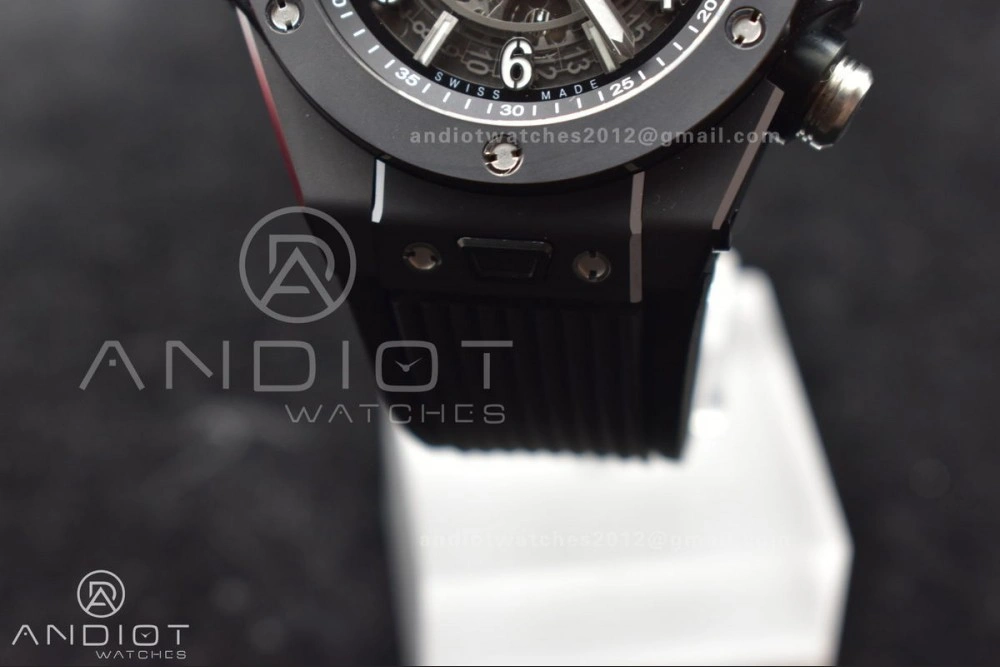Hublot Big Bang Unico Titanium ZF 1:1 Best Edition Black Skeleton Dial On Black Rubber Strap A Modern 267