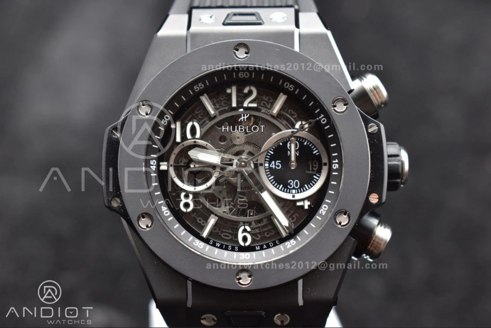 Hublot Big Bang Unico Titanium ZF 1:1 Best Edition Black Skeleton Dial On Black Rubber Strap A Modern 267