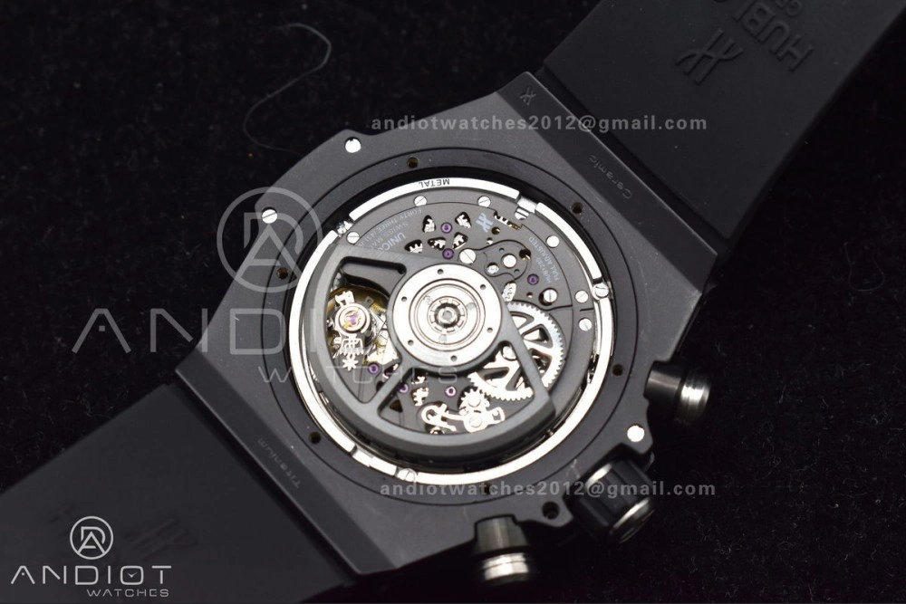 Hublot Big Bang Unico Titanium ZF 1:1 Best Edition Black Skeleton Dial On Black Rubber Strap A Modern 267