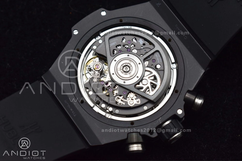 Hublot Big Bang Unico Titanium ZF 1:1 Best Edition Black Skeleton Dial On Black Rubber Strap A Modern 267