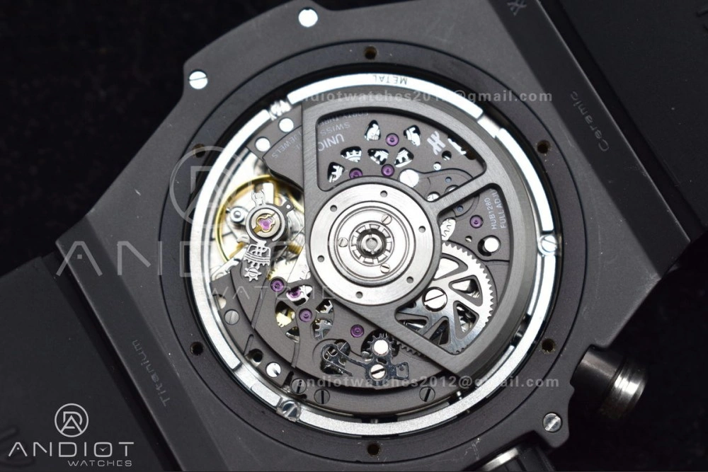Hublot Big Bang Unico Titanium ZF 1:1 Best Edition Black Skeleton Dial On Black Rubber Strap A Modern 267