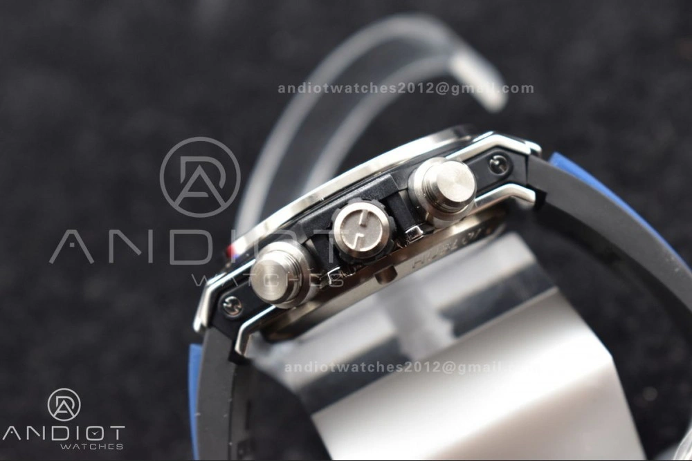 Unique Hublot Big Bang Unico Titanium ZF 1:1 Best Edition Blue Skeleton Dial on Blue Rubber Strap A 265