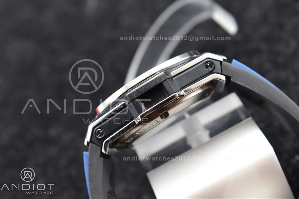 Unique Hublot Big Bang Unico Titanium ZF 1:1 Best Edition Blue Skeleton Dial on Blue Rubber Strap A 265