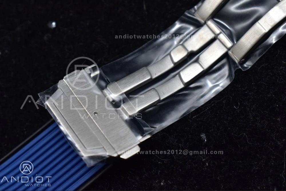 Unique Hublot Big Bang Unico Titanium ZF 1:1 Best Edition Blue Skeleton Dial on Blue Rubber Strap A 265
