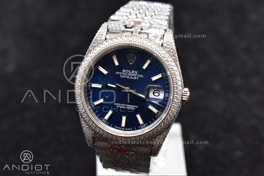 JDF 41mm Best Version Diamond DateJust Blue Stick Markers SportInspired 897