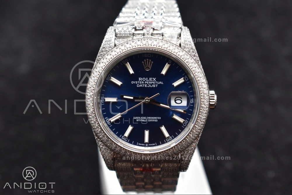 JDF 41mm Best Version Diamond DateJust Blue Stick Markers SportInspired 897