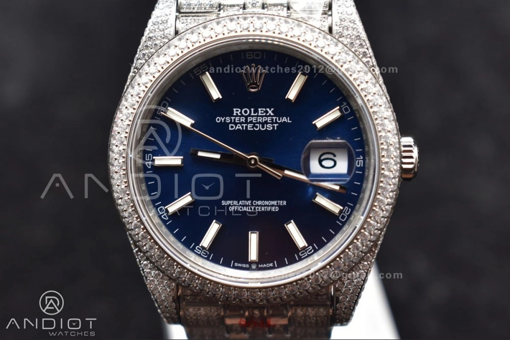 JDF 41mm Best Version Diamond DateJust Blue Stick Markers SportInspired 897