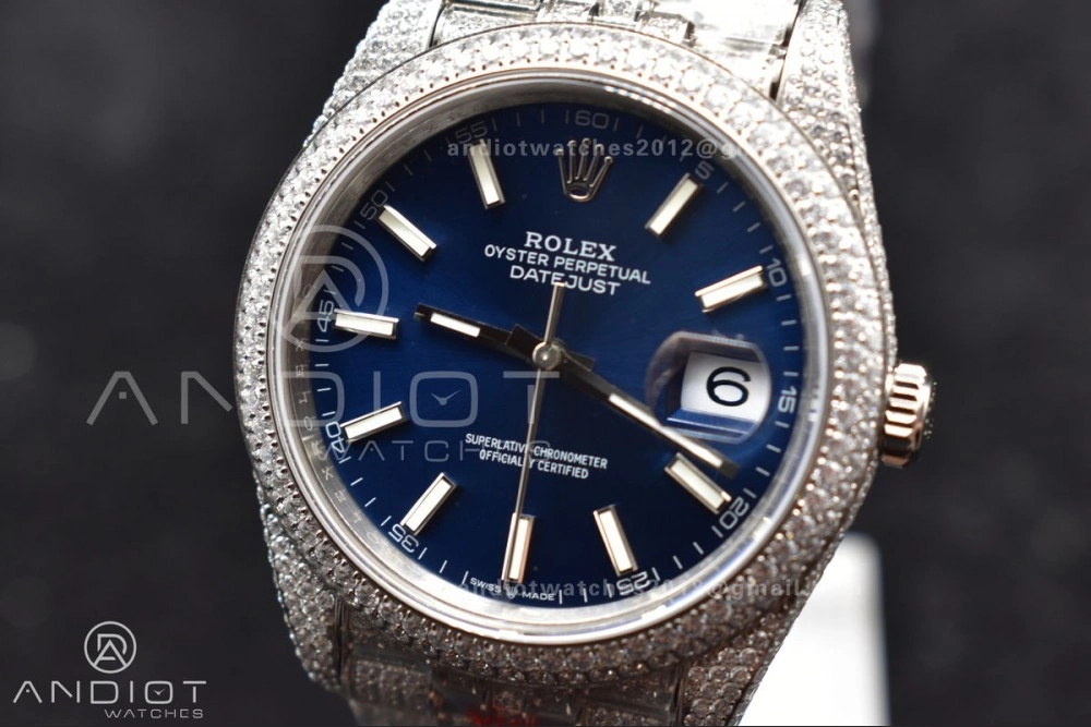 JDF 41mm Best Version Diamond DateJust Blue Stick Markers SportInspired 897