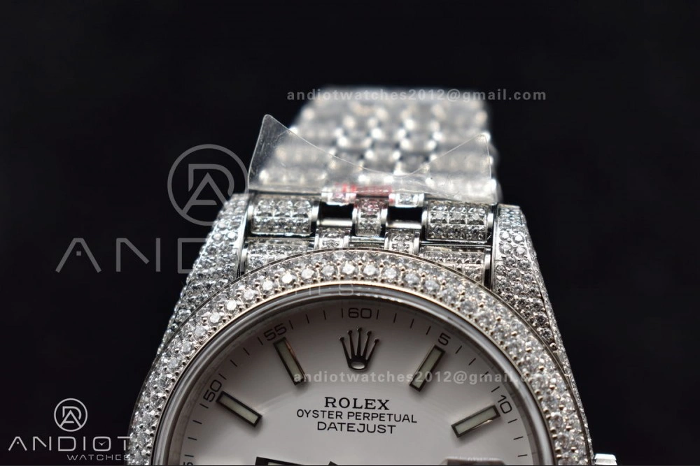 JDF 41mm Best Version Diamond DateJust White Stick Markers Upgraded 906